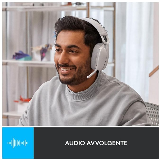 Logitech Zone Vibe 100 Auricolare Wireless a Padiglione Musica e Chiamate Bluetooth Bianco