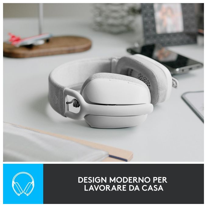 Logitech Zone Vibe 100 Auricolare Wireless a Padiglione Musica e Chiamate Bluetooth Bianco