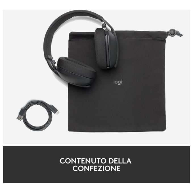 Logitech Zone Vibe 100 Cuffie Wireless a Padiglione Bluetooth Grafite