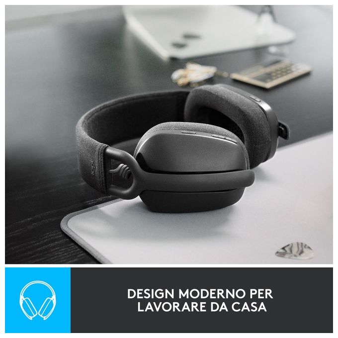 Logitech Zone Vibe 100 Cuffie Wireless a Padiglione Bluetooth Grafite