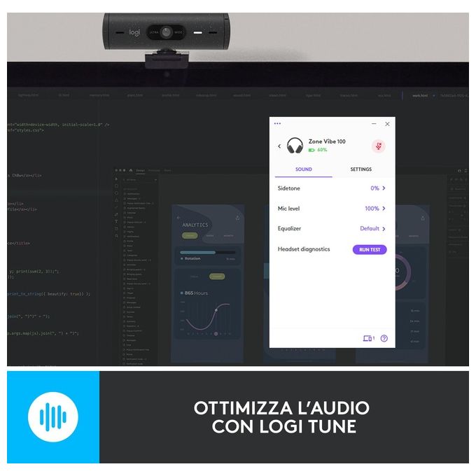 Logitech Zone Vibe 100 Cuffie Wireless a Padiglione Bluetooth Grafite