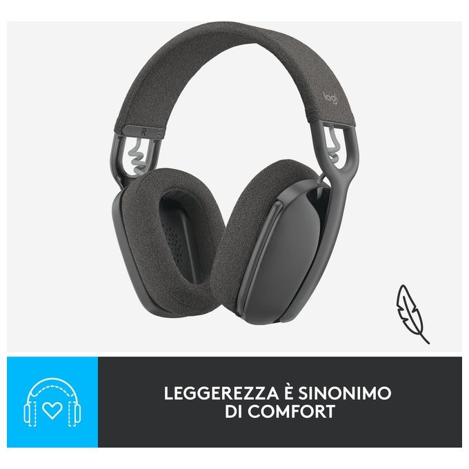 Logitech Zone Vibe 100 Cuffie Wireless a Padiglione Bluetooth Grafite