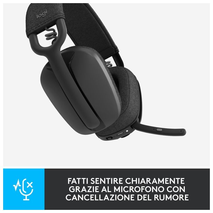 Logitech Zone Vibe 100 Cuffie Wireless a Padiglione Bluetooth Grafite