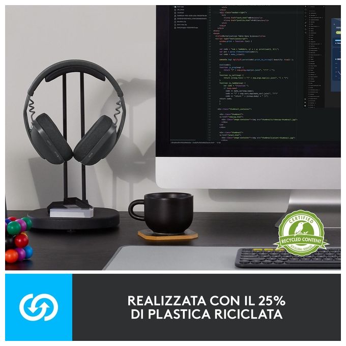 Logitech Zone Vibe 100 Auricolare Wireless a Padiglione Musica e Chiamate Bluetooth Rosa