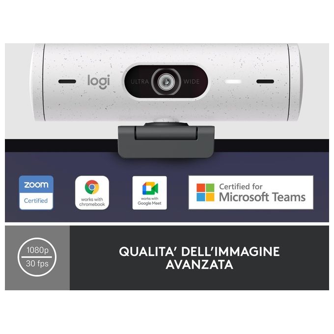 Logitech Brio 500 Webcam 4Mp 1920x1080 Pixel Usb-c Bianco