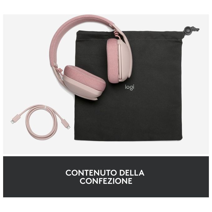 Logitech Zone Vibe 100 Auricolare Wireless a Padiglione Musica e Chiamate Bluetooth Rosa