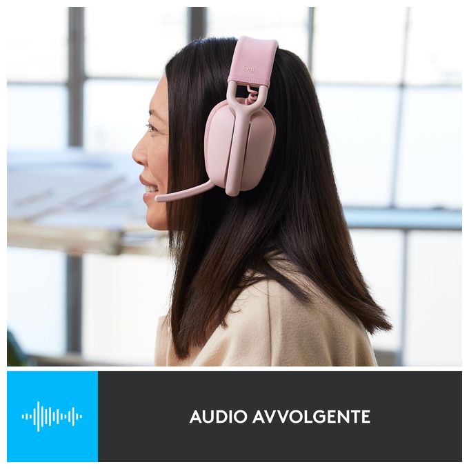 Logitech Zone Vibe 100 Auricolare Wireless a Padiglione Musica e Chiamate Bluetooth Rosa