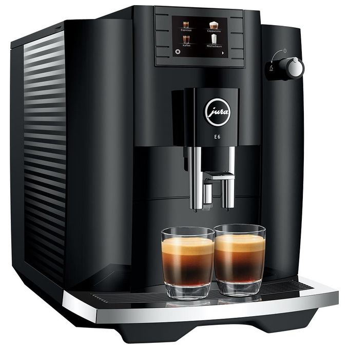 JURA E6 Piano Black Macchina da caffe' automatica 19 L 15 bar 1450 W 11 specialita' macinacaffe' Aroma Professional display TFT sistema cappuccino Nero
