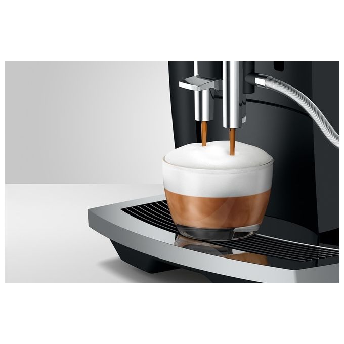 JURA E6 Piano Black Macchina da caffe' automatica 19 L 15 bar 1450 W 11 specialita' macinacaffe' Aroma Professional display TFT sistema cappuccino Nero