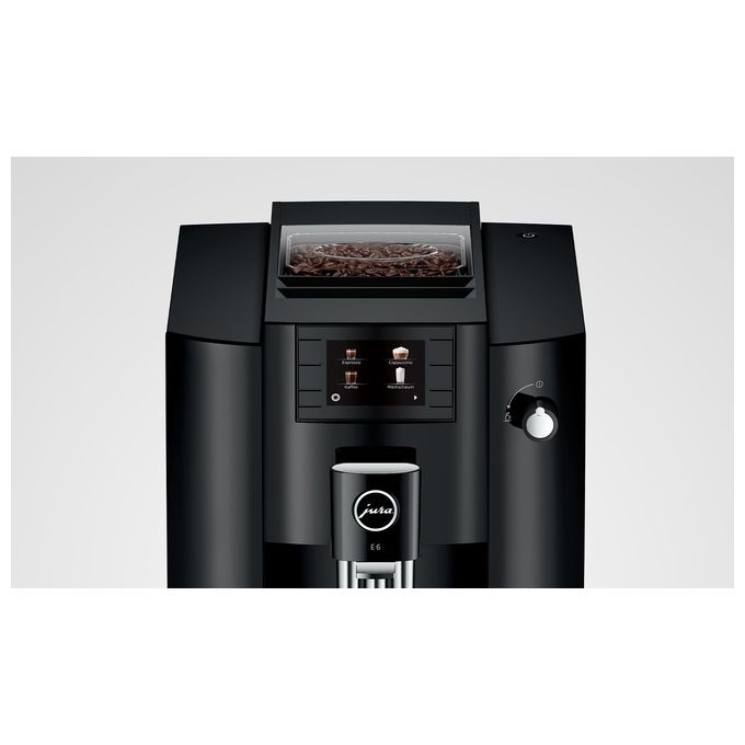 JURA E6 Piano Black Macchina da caffe' automatica 19 L 15 bar 1450 W 11 specialita' macinacaffe' Aroma Professional display TFT sistema cappuccino Nero