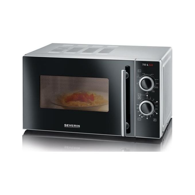 Severin MW 7771 Forno a Microonde 2 in 1 con Grill 700W Nero-Argento