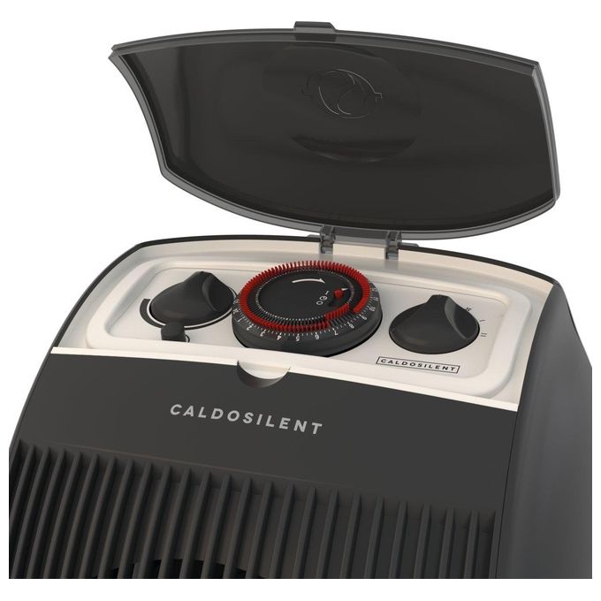 Olimpia Splendid 99329 Caldosilent Termoventilatore 2400W con Timer Oscillazione 90 Gradi e Protezione IP21 Nero