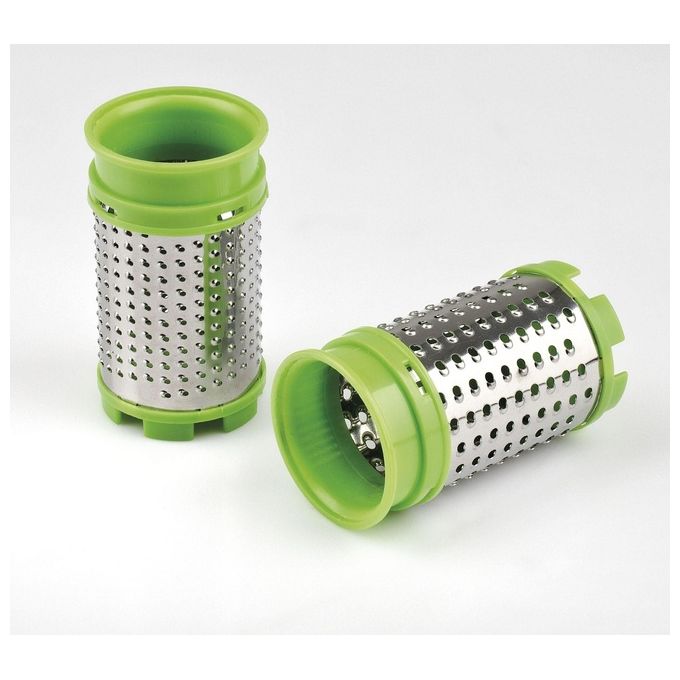 Girmi GT0203 Grattugia Elettrica Ricaricabile 12W 2 Rulli Inox Bianco-Verde