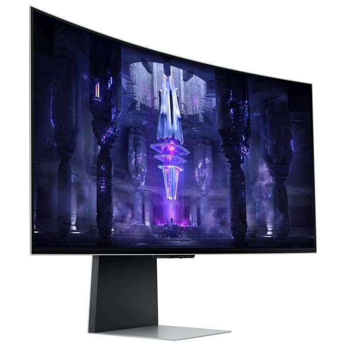 Samsung Monitor Gaming Odyssey OLED G8 (S34BG850), Curvo (1800R), 34'', 3440x1440 (WQHD), 21:9, HDR10+, OLED, 175 Hz, 0,1 ms, Freesync Premium, Micro HDMI, USB-C, Mini-DP, WiFi, Bluetooth, Casse, HAS