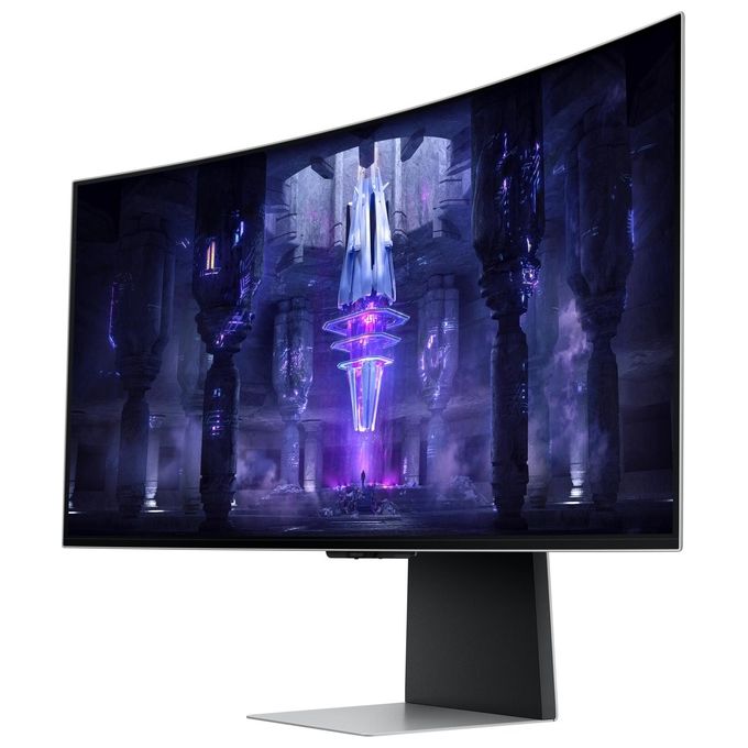 Samsung Monitor Gaming Odyssey OLED G8 (S34BG850), Curvo (1800R), 34'', 3440x1440 (WQHD), 21:9, HDR10+, OLED, 175 Hz, 0,1 ms, Freesync Premium, Micro HDMI, USB-C, Mini-DP, WiFi, Bluetooth, Casse, HAS
