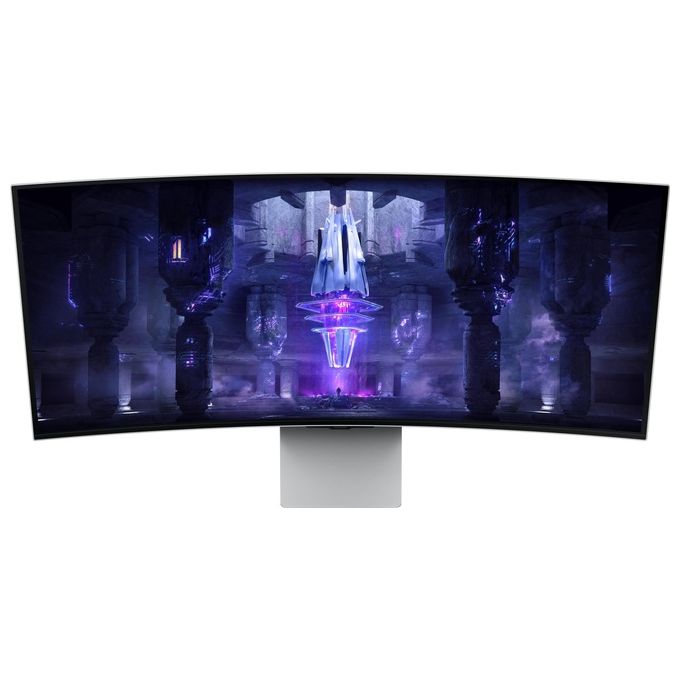 Samsung Monitor Gaming Odyssey OLED G8 (S34BG850), Curvo (1800R), 34'', 3440x1440 (WQHD), 21:9, HDR10+, OLED, 175 Hz, 0,1 ms, Freesync Premium, Micro HDMI, USB-C, Mini-DP, WiFi, Bluetooth, Casse, HAS