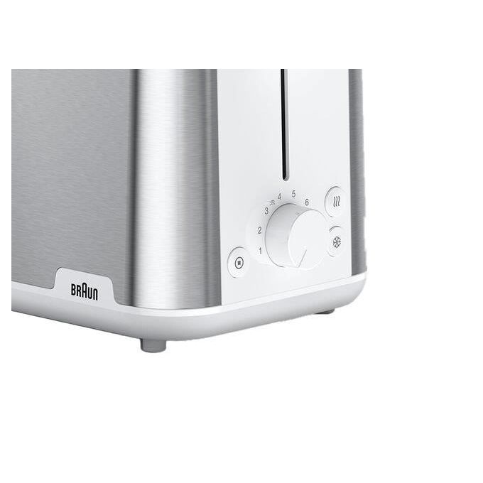 Braun HT 1510 WH PurShine Tostapane 2 Fette 900W Acciaio Inossidabile-Bianco