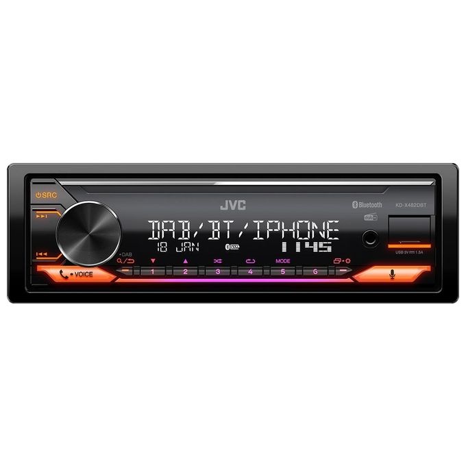 JVC KD-X482DBT Sintolettore Mechaless Bluetooth dab Tuner Illuminazione Variabile Supporta Alexa