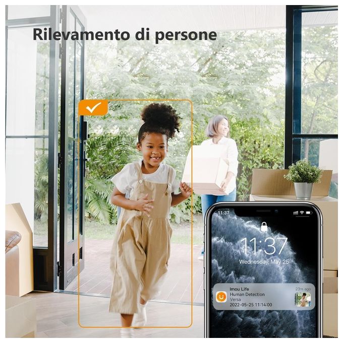 Imou Versa Telecamera 2mp Wi-fi da Interno-Esterno con Sirena e Faretto