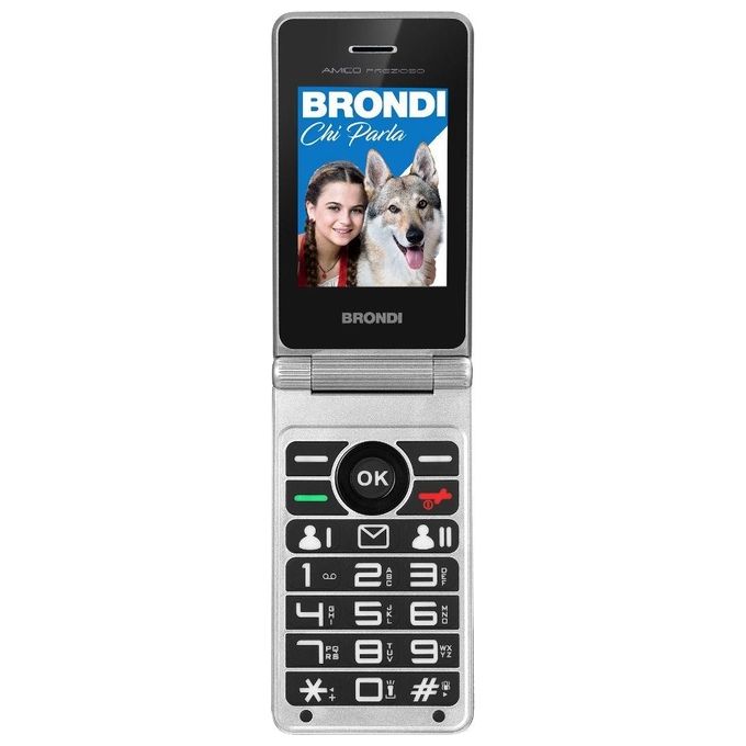 Brondi Amico Prezioso Cellulare Dual Sim per Anziani Colore Blue Metal