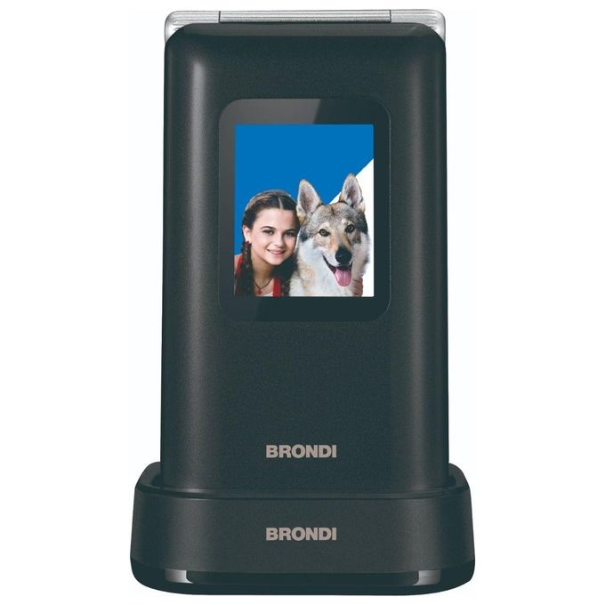 Brondi Amico Prezioso Cellulare Dual Sim per Anziani Colore Black Metal