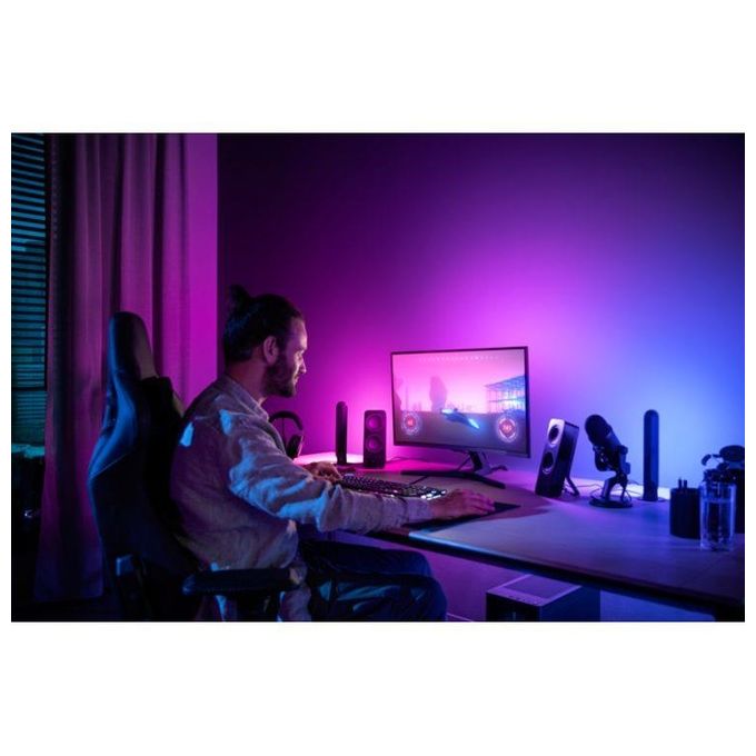 Philips Hue Play Lightstrip Gradiend per Pc 24-27'' Hue Bridge Incluso 18W