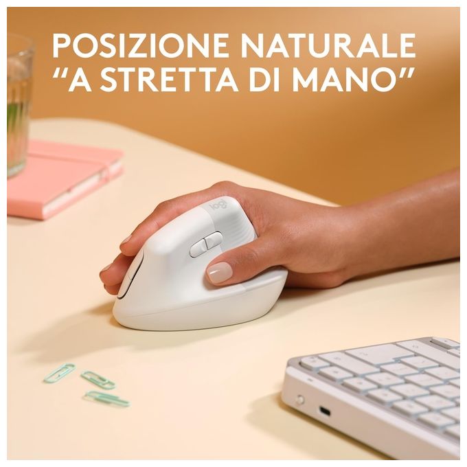 Logitech Lift For Mac Mouse Mano Destra Rf Wireless Ottico 4000 Dpi