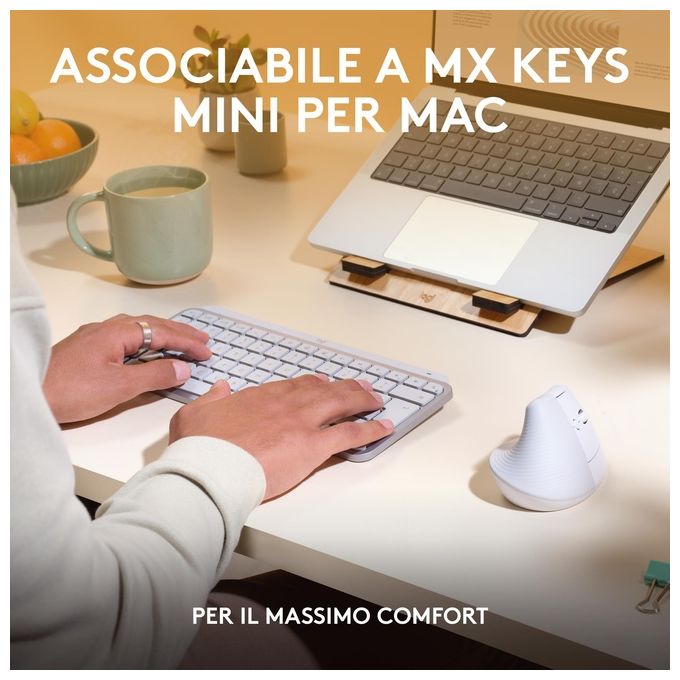 Logitech Lift For Mac Mouse Mano Destra Rf Wireless Ottico 4000 Dpi