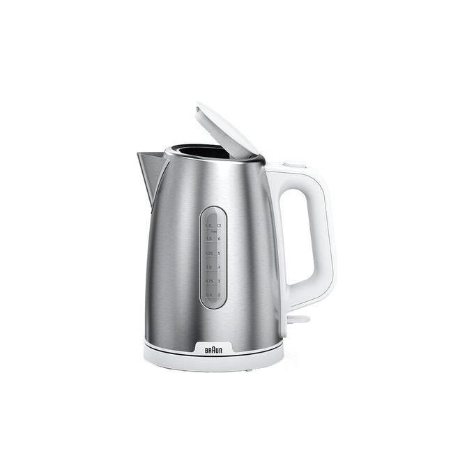 Braun WK 1500 WH PurShine Bollitore Elettrico 1.7 Litri 2200W Acciaio Inossidabile-Bianco