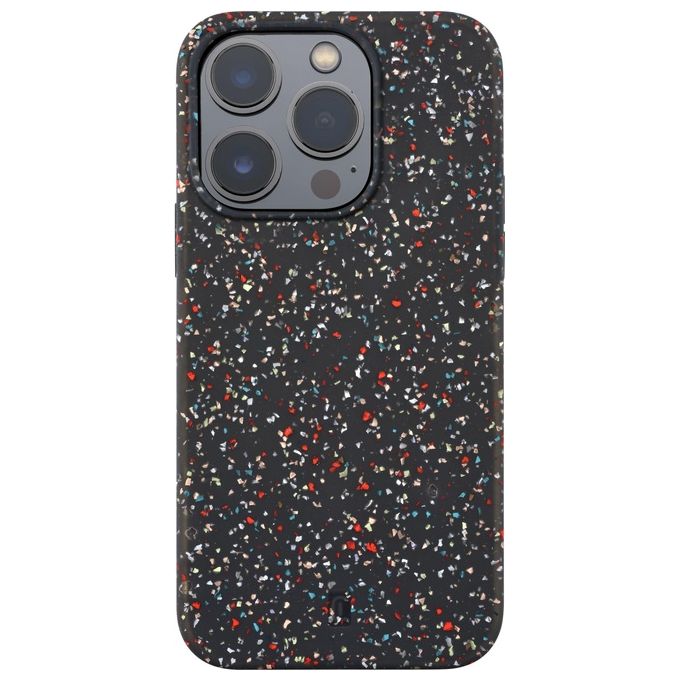 Cellular Line Cover Sensation Dots per iPhone 14 Pro in Silicone Soft-Touch Semi-Trasparente con Effetto Macchiettato Nero