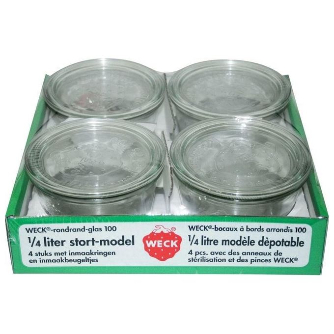 Weck Vasetto per Vasocottura 0.25 Litri Confezione da 4 Pezzi