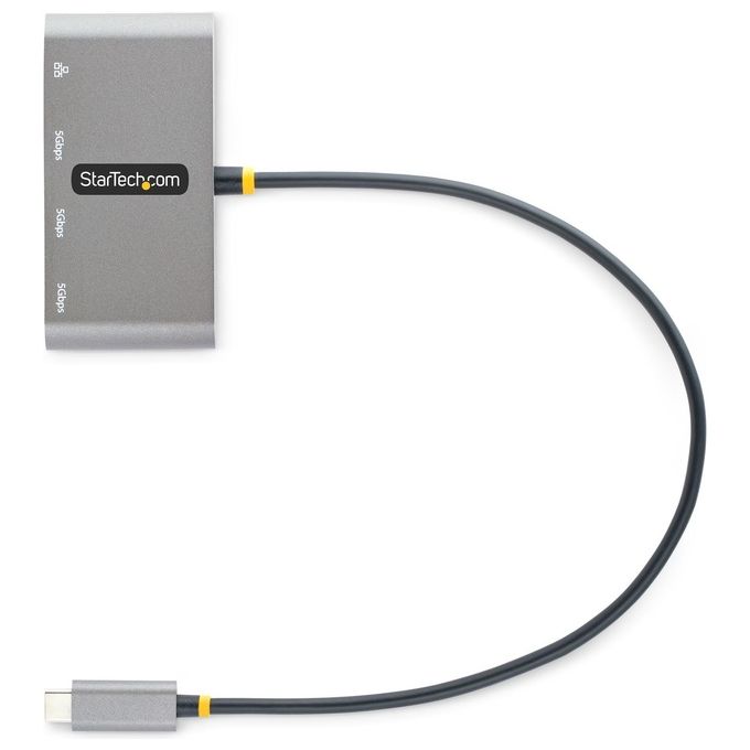 StarTech.com Hub Usb-C con Ethernet a 3 Porte Cavo Integrato da 30cm Gbe