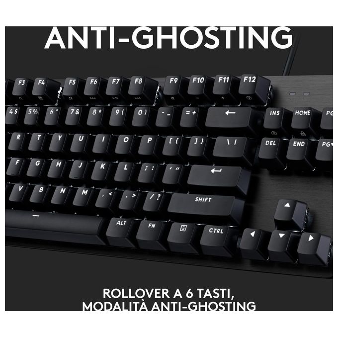 Logitech G413 TKL SE Tastiera Meccanica Gaming Tastiera Compatta Retroilluminata con Switch Meccanici Tattili Anti-Ghosting Alluminio Nero