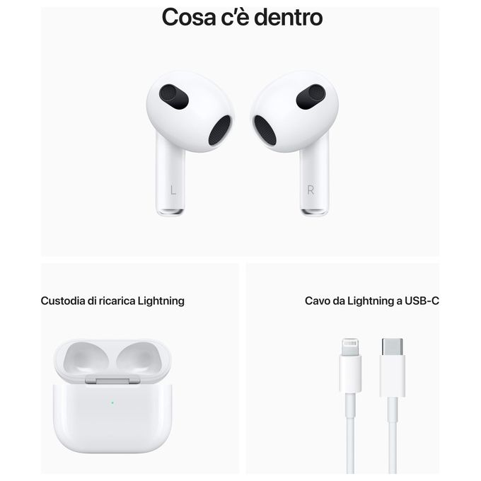 Apple AirPods 3 Terza Generazione Custodia Ricarica Lightning