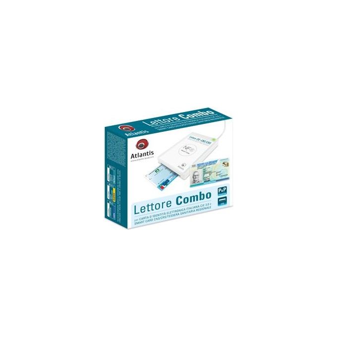 Atlantis Lettore CIE 3.0 SPID, Windows 10 11, Bianco, NFC USB