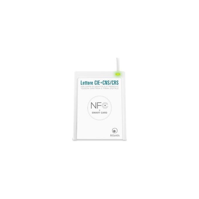 Atlantis Lettore CIE 3.0 SPID, Windows 10 11, Bianco, NFC USB