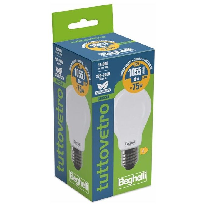 Beghelli Lampadina Led 8W Tuttovetro Led
