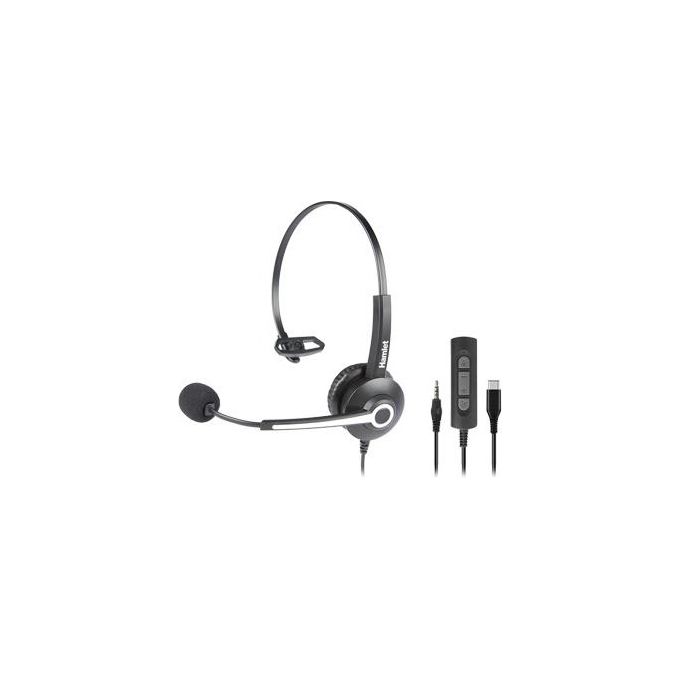 Hamlet HHEADM-CJM Cuffia Business Mono Aurale Usb-C e Jack