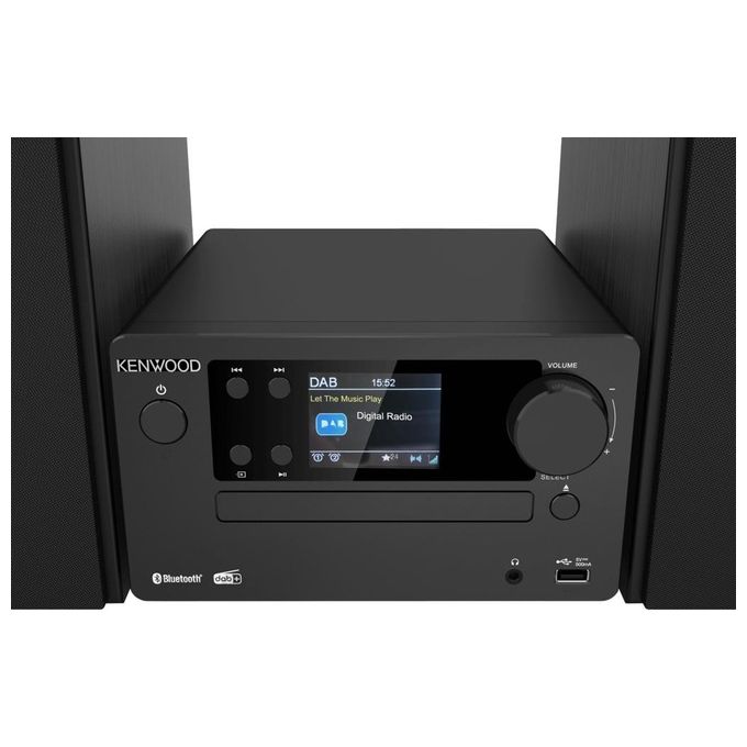 Kenwood, Micro Hi-Fi, M-725DAB, Nero, Bluetooth, DAB+, USB, CD