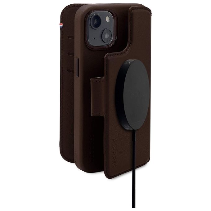 Decoded Leather Detachable Wallet per iPhone 14 Plus Chocolate Brown