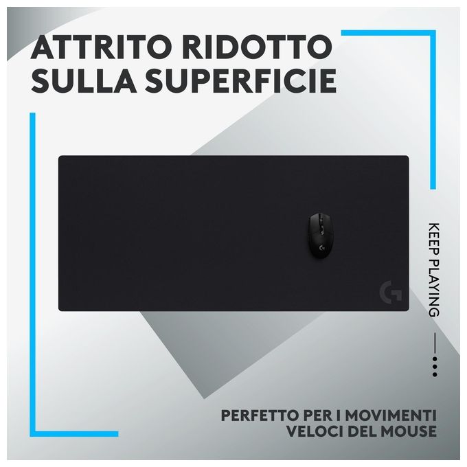 Logitech G G840 Gaming Mouse Pad XL Ottimizzato per i Sensori da Gioco Attrito Moderato Antiscivolo
