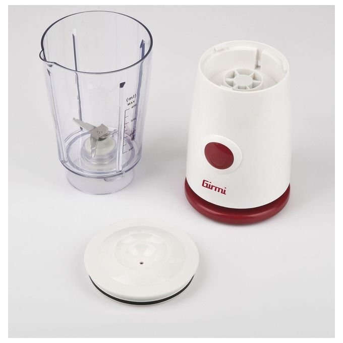 Girmi FR0301 FR03 – Frullatore a bicchiere, capacita' caraffa 0,5 L, potenza 170 W, velocita' unica + funzione Pulse, funzioni principali: frullare, tritare, mixare, piastra in plastica con lama in acciaio inox, colore bianco