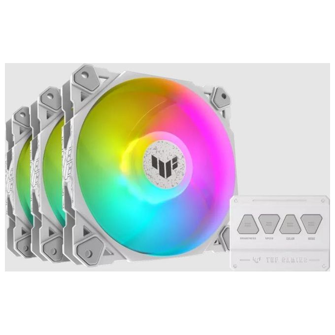 ASUS TUF GAMING TF120 ARGB WHITE EDITION 3IN1 Case per Computer Raffreddatore d'Aria 12cm Bianco 3 Pezzi