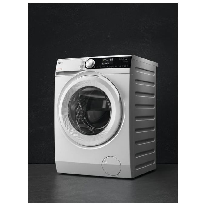AEG Serie 7000 Pro Steam LR7D96CW Lavatrice a carica Frontale 9 Kg Classe A e 1551 giri cesto Care Drum filtro ispezionabile bianco