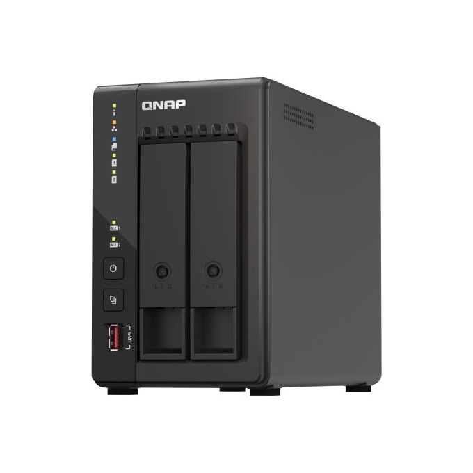 QNAP TS-253E Nas Tower Collegamento Ethernet Lan Nero J6412