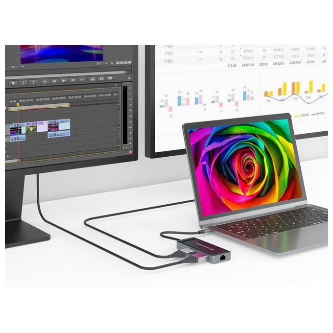 Conceptronic DONN14G Docking Station 7-in1 USB 3.2