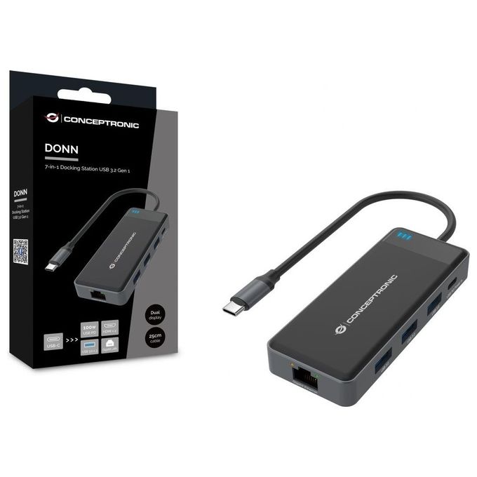 Conceptronic DONN14G Docking Station 7-in1 USB 3.2
