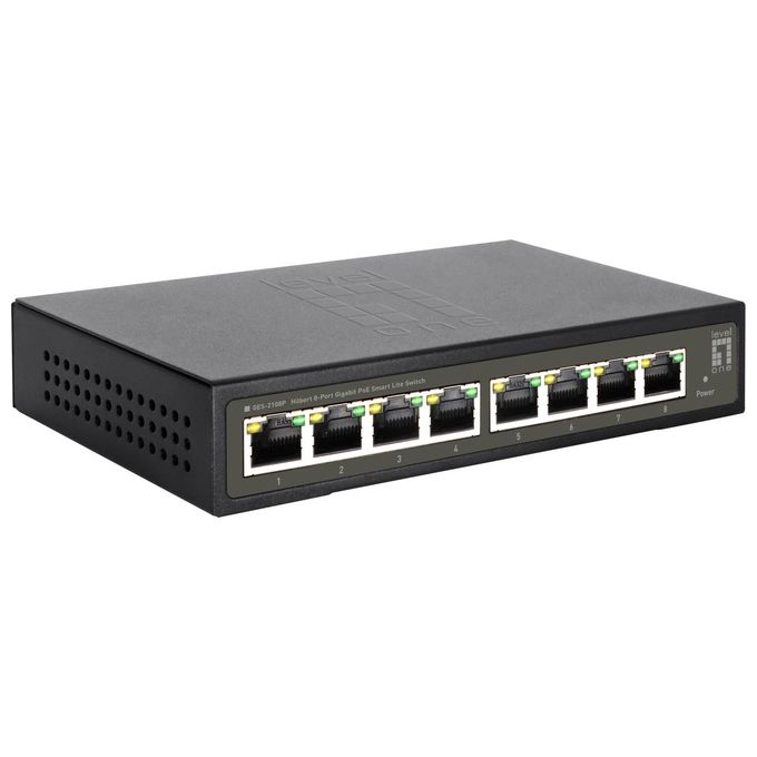 LevelOne GES-2108P Switch di Rete Gestito L2 Gigabit Ethernet 10-100-1000 Supporto Power over Ethernet Nero
