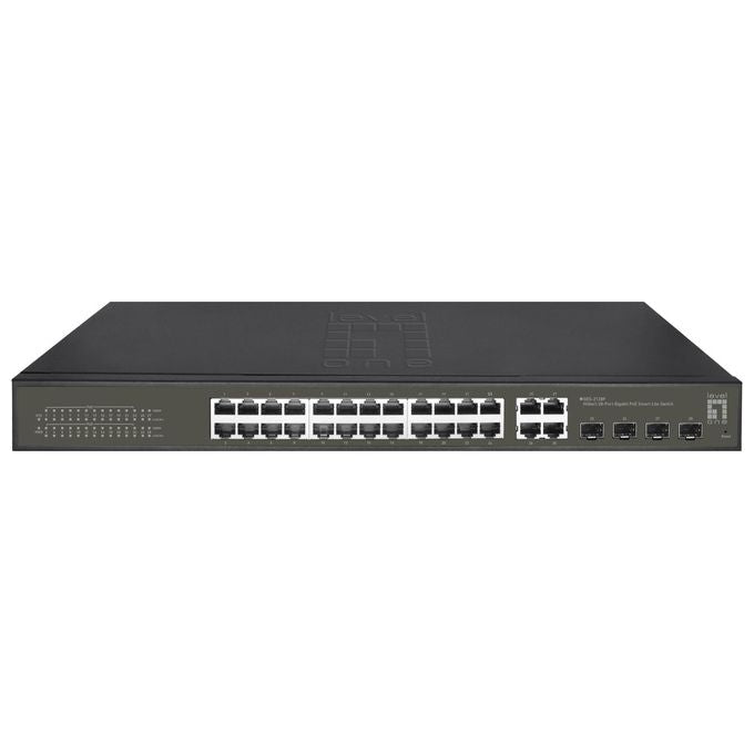 LevelOne GES-2128P Switch di Rete Gestito L2 Gigabit Ethernet 10-100-1000 Supporto Power over Ethernet Nero