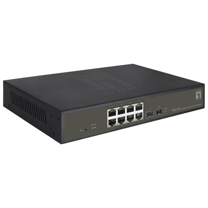 LevelOne GES-2110P Switch di Rete Gestito L2 Gigabit Ethernet 10-100-1000 Supporto Power over Ethernet Nero